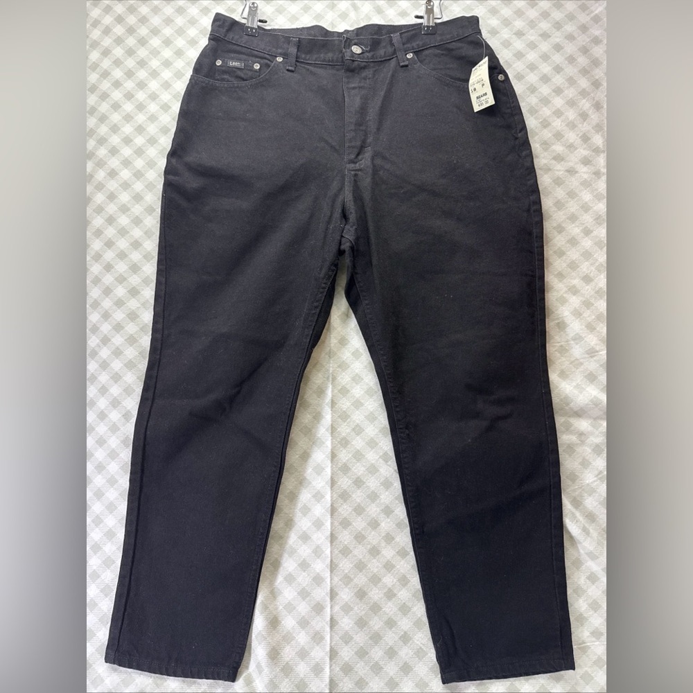 NWT Vintage Lee Easy Fit Black East Fit Straight Leg Jeans Women's Petites 18P
